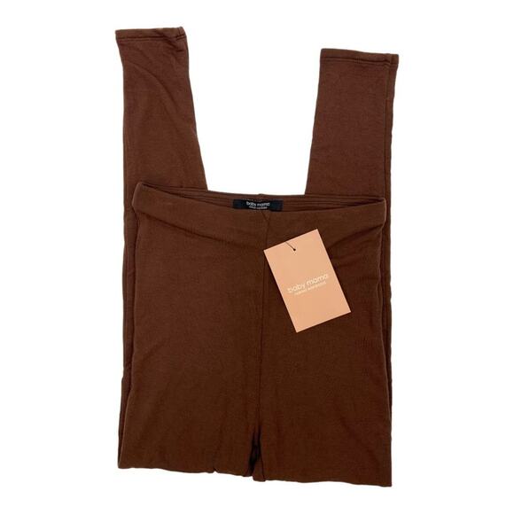 Naked Wardrobe Baby Mama Brown Knit Maternity Leggings Size Small NWT - Picture 3 of 4